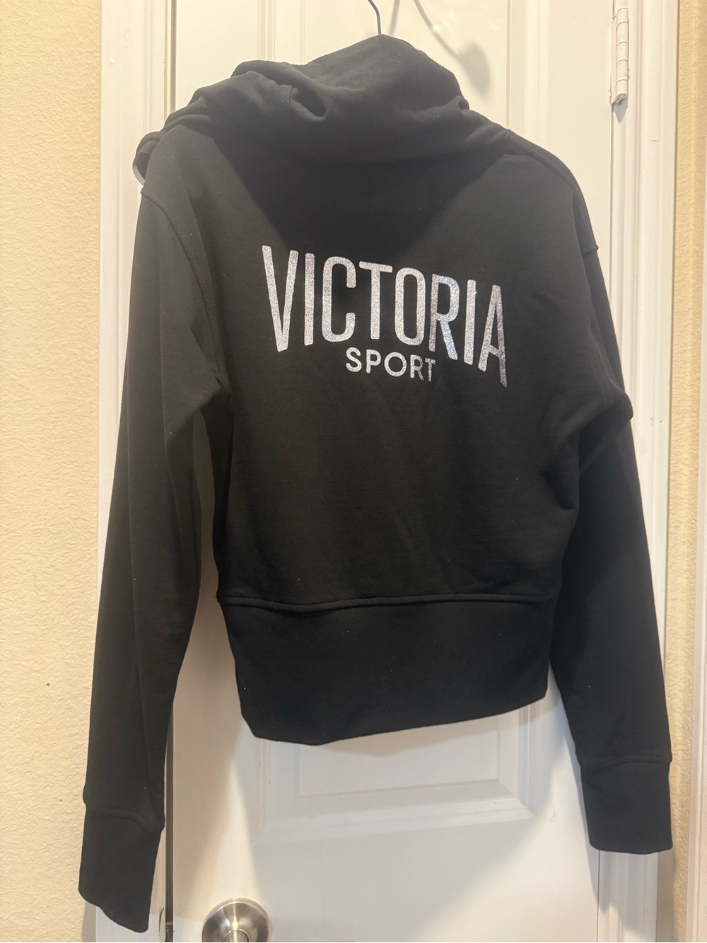 Victoria's Secret Black Crewneck Sweatshirt with Silver Logo